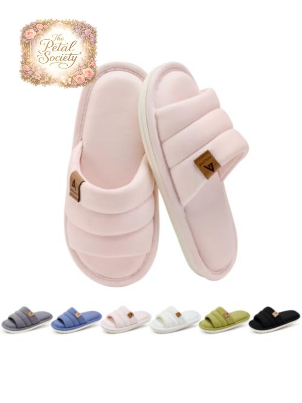 Knit House Slippers Breathable Cushioned Anti-Skid Open Toe Slides